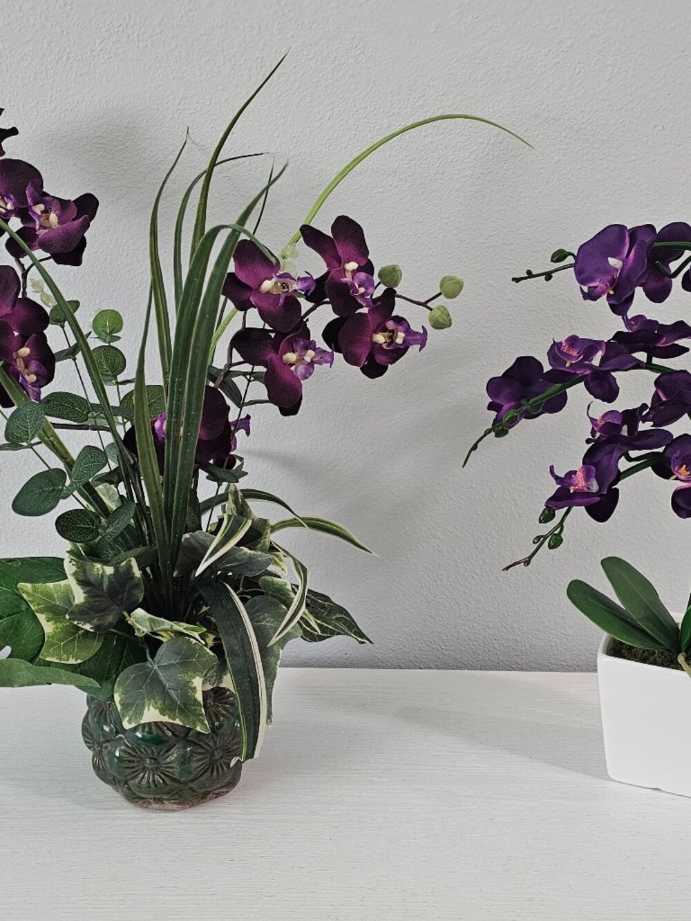 Artificial Orchid Plants Deep Purple - Lot of 2